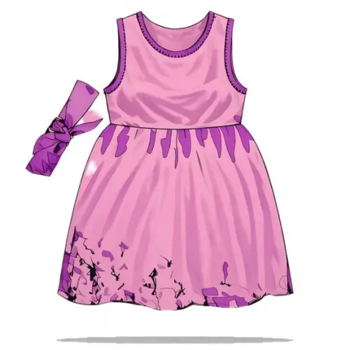 Molde em pdf de Vestido Malha Infantil com Viés 2 a 12 Anos