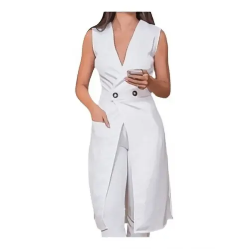 Molde Jaleco Feminino Colete sem Mangas P ao Gg