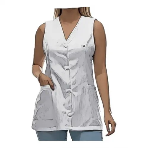 Molde Jaleco Feminino Cavado sem Mangas P ao Xg