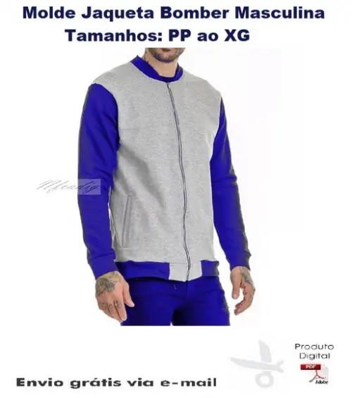 Molde Jaqueta Bomber Masculina #241