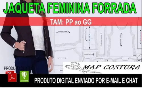 Molde Jaqueta Feminina Forrada