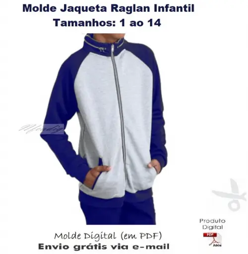 Molde Jaqueta Raglan Infantil (1 ao 14) #354