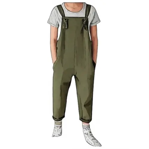 Molde Jardineira Longa Feminina Casual P ao Gg