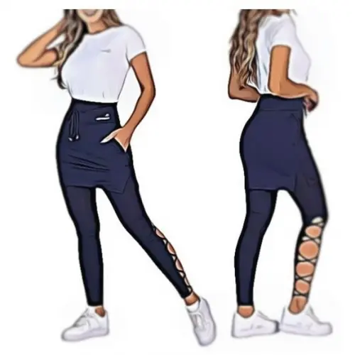 Molde Legging Recortada com Saia P ao Xxg