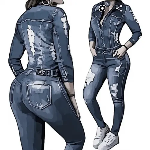 Molde Macacao Jeans Fem em pdf 36 ao 44