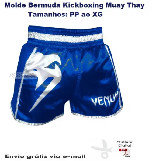 Molde Modelagem Bermuda Kickboxing Muay Thay PP ao XG #171