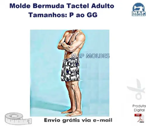 Molde Modelagem Bermuda Tactel de Adulto