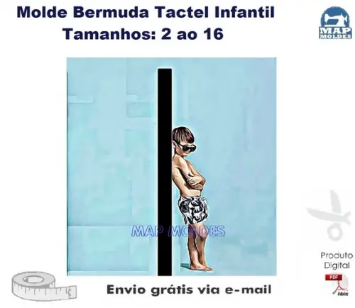Molde Modelagem Bermuda Tactel Infantil Masculina