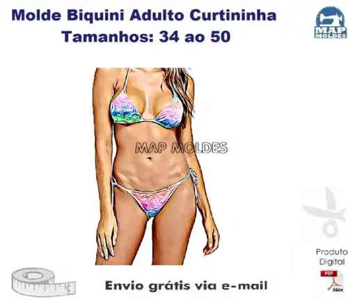 Molde Modelagem Biquini Feminino Curtininha