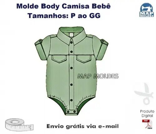 Molde Modelagem Body Camisa Bebê Modelagem Prática