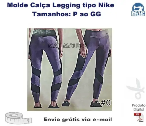 Molde Modelagem Calça Academia Legging Nicke
