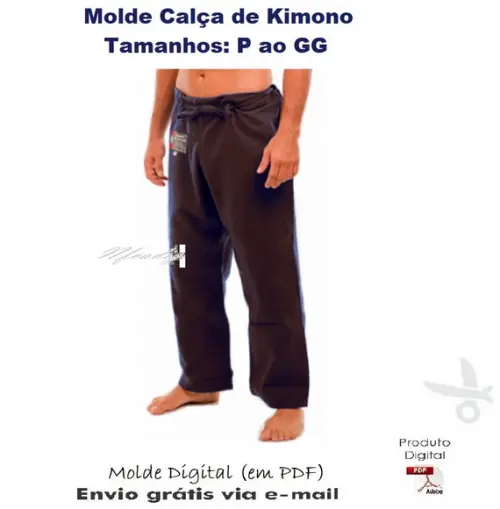 Molde Modelagem Calça de Kimono (P ao GG) #379