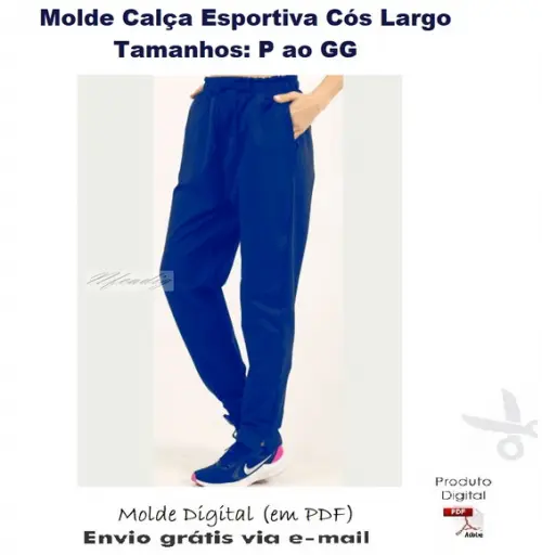 Molde Modelagem Calça Esport Cintura Alca Cós Largo #293