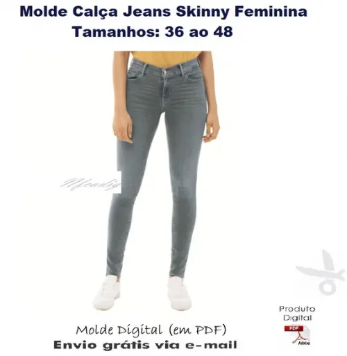 Molde Modelagem Calça Jeans Skinny Feminina #297