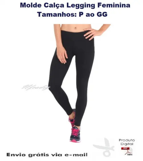 Molde Modelagem Calça Legging Feminina P ao GG #190