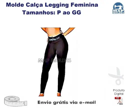 Molde Modelagem Calça Legging Feminina