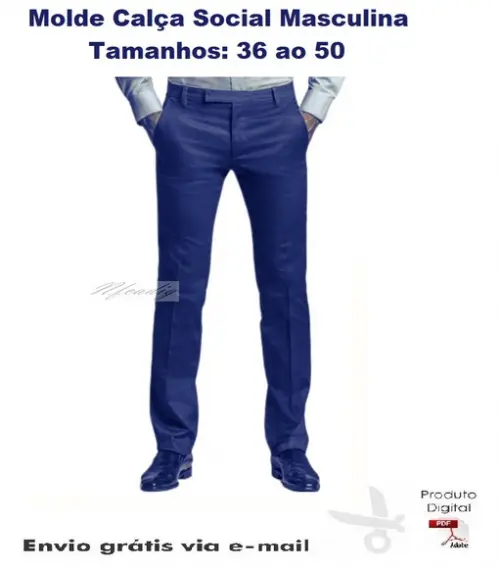 Molde Modelagem Calça Social Masculina 36 ao 50 #200