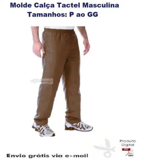 Molde Modelagem Calça Tactel Masculina #204