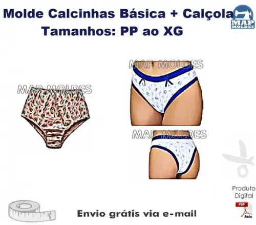 Molde Modelagem Calcinha Básica Tanga + Calcinha Senhora