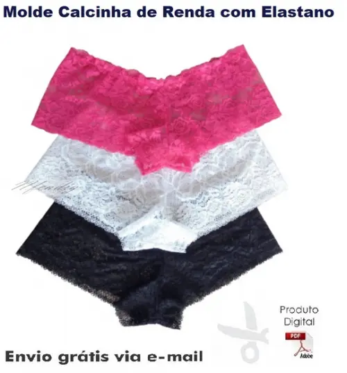 Molde Modelagem Calcinha de Renda com Elastano ref 63