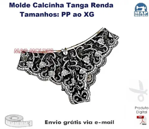 Molde Modelagem Calcinha Tanga de Renda