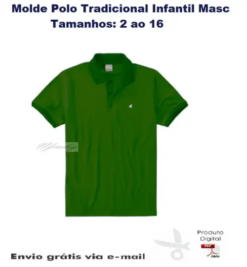 Molde Modelagem Camisa Polo Tradicional Inf Masculino #214