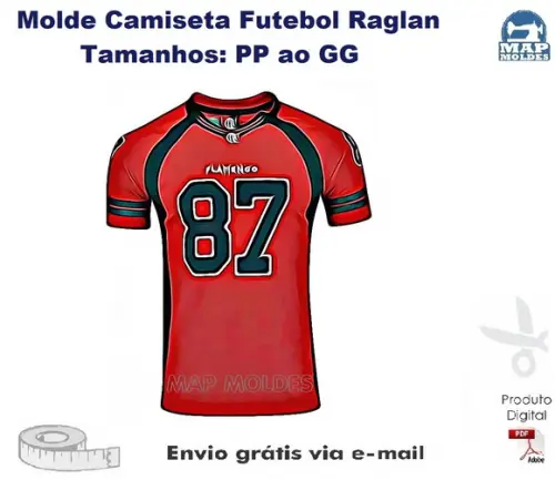 Molde Modelagem Camiseta Raglan de Futebol