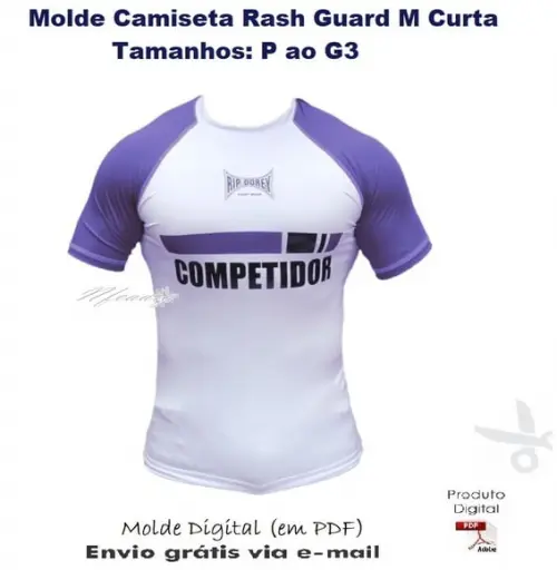Molde Modelagem Camiseta Rash Guard Manga Curta #392