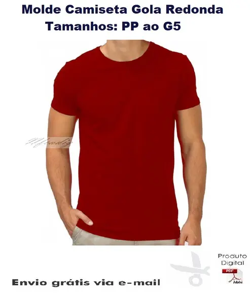 Molde Modelagem Camiseta Tradicional Gola Redonda #224