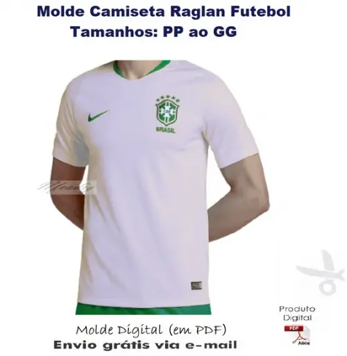 Molde Modelagem Camiseta Raglan Time Futebol #389