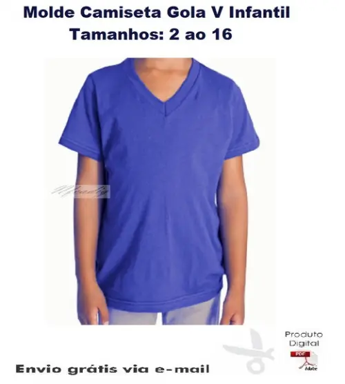 Molde Modelagem Camiseta Tradicional Gola V Inf Masc #225