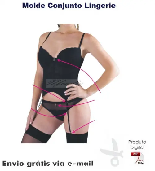 Molde Modelagem Conjunto Lingerie ref 70