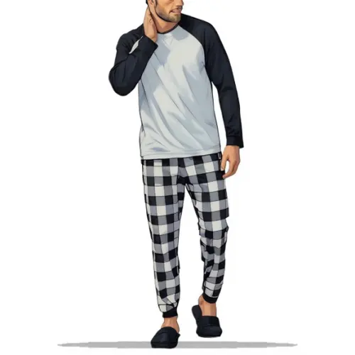 Molde Modelagem Conjunto Pijama Raglan Masculino Pp ao Xxg