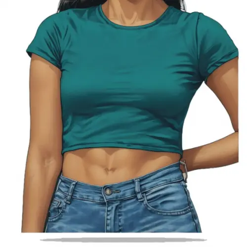 Molde Modelagem Crooped Manga Curta Fem P ao Xg