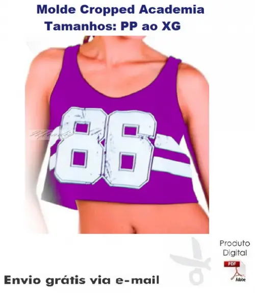 Molde Modelagem Cropped Academia #125