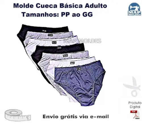 Molde Modelagem Cueca Básica Adulto