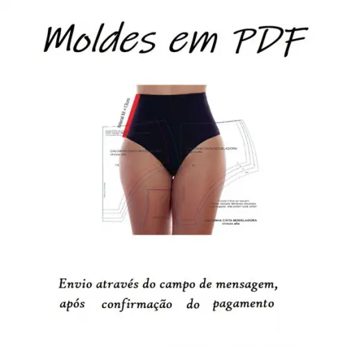 Molde Modelagem de Calcinha Cintura Alta do P ao Gg