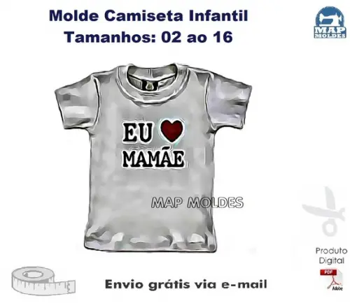 Molde Modelagem de Camiseta Infantil