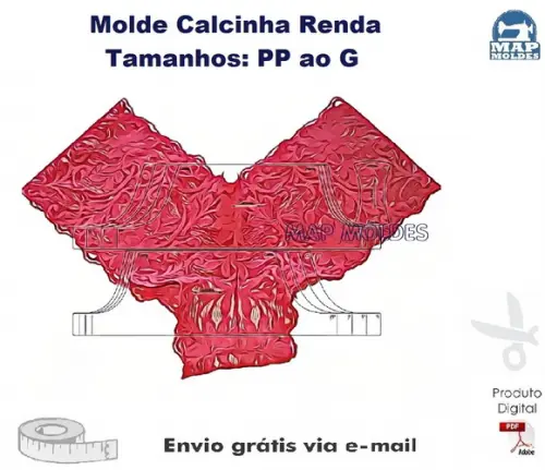Molde Modelagem de Calcinha de Renda