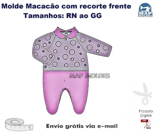 Molde Modelagem de Macacão com Recorte na Frente