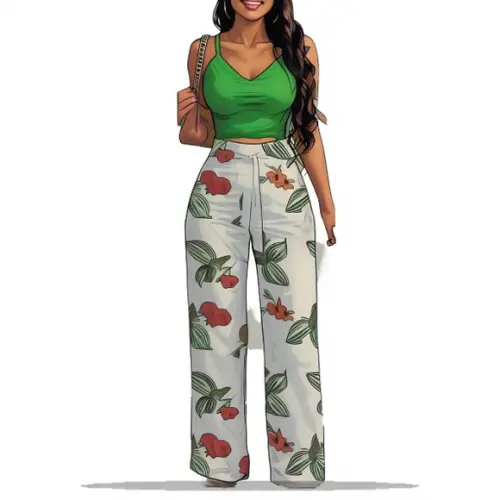 Molde Modelagem em pdf Conjunto Calça e Cropped Alça P - Xxg