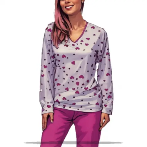 Molde Modelagem em pdf Pijama Inverno Adult Fem Gola V Pp-xg