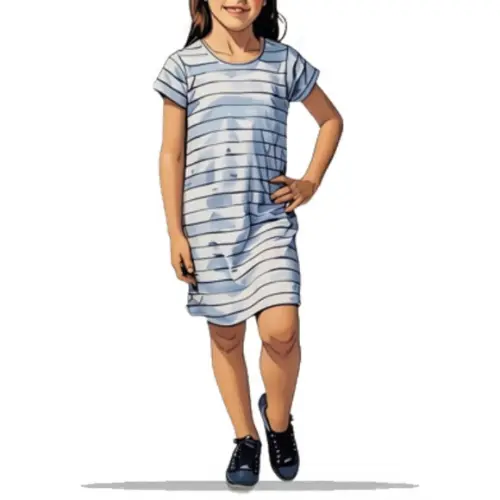 Molde Modelagem em pdf Vestido Baby Look Inf de 2 a 16 Anos