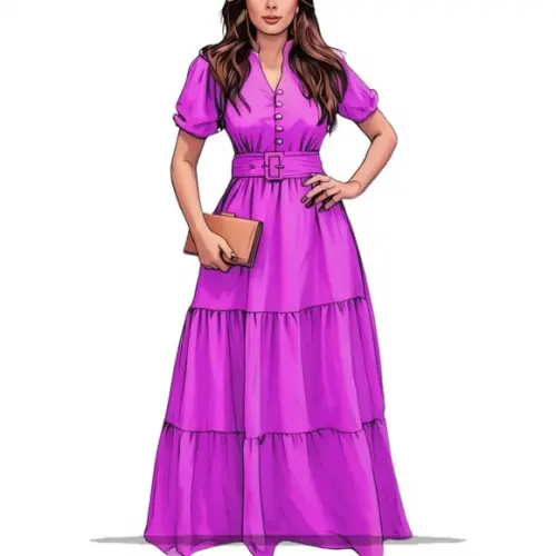 Molde Modelagem em pdf Vestido Decote com Botoes Pp ao Xxg