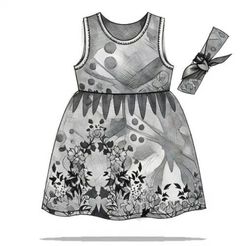 Molde Modelagem em pdf Vestido Malha Inf com Viés 2 ao 12