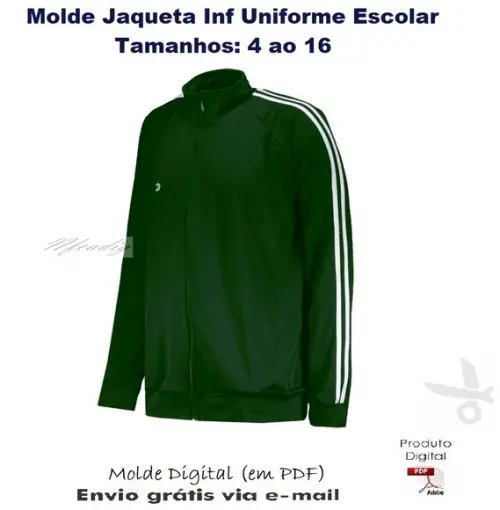 Molde Modelagem Jaqueta Infantil Uniforme Escolar #344