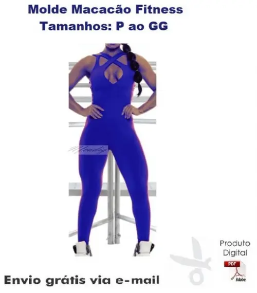 Molde Modelagem Macacão Fitness Gola Gota #128
