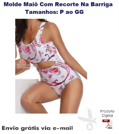 Molde Modelagem Maiô Com Recorte Na Barriga #113