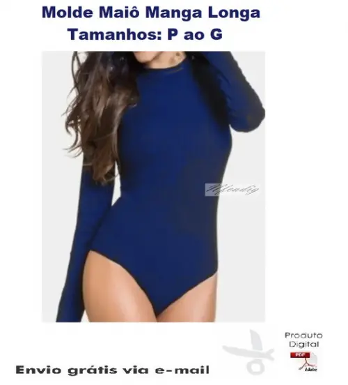 Molde Modelagem Maiô Proteção Body Manga Longa #279