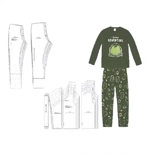 Molde Modelagem Pijama Infantil Blusa + Calça Unissex